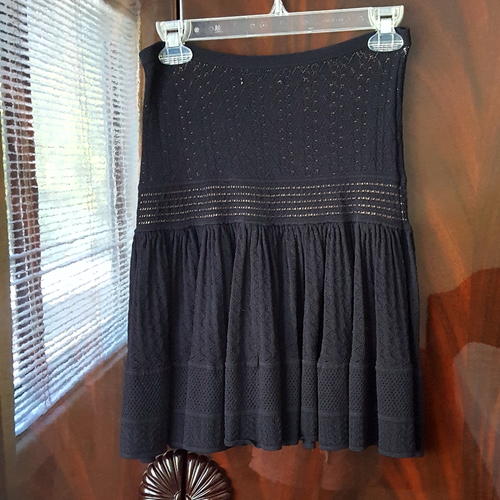 Knitted Black and Beige Skirt
